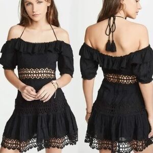 Free People Black Cruel Intentions Crochet Lace Mini Dress size 4 $148